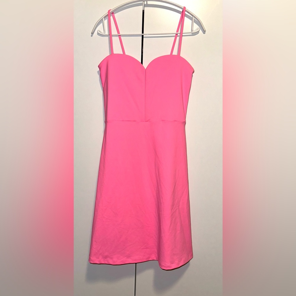 NWOT SUSANA MONACO HOT NEON PINK MINI DRESS SIZE S